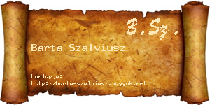 Barta Szalviusz névjegykártya